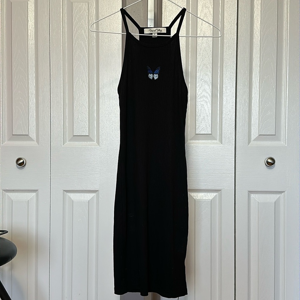 Vine and Valley black butterfly dress